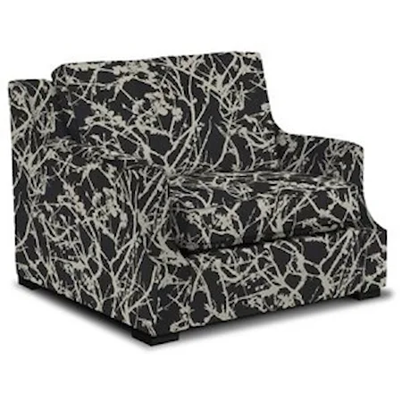 Custom Upholstered Chair with Slope Arms